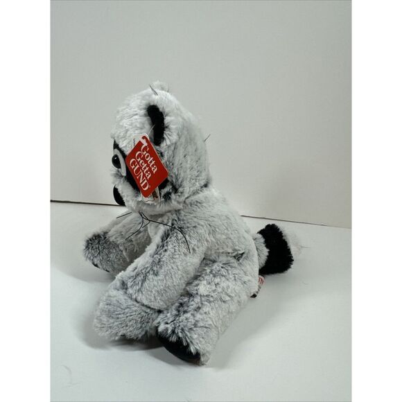 Gund Mushmellows Raccoon Plush Soft Toy‎ 8" Gray White Black Whiskers New - Picture 2 of 7